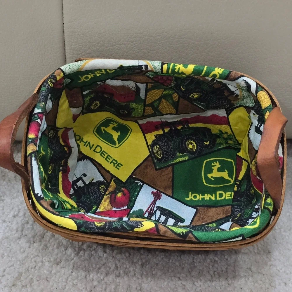 Vintage Longaberger‎ Handwoven Basket John Deere Liner 2002 Dresden Ohio USA